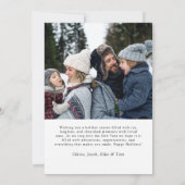 Moderne minimalistische 2 foto vrolijke kerst feestdagenkaart (Achterkant)