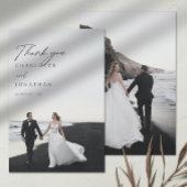 Moderne, minimalistische 2 foto's bruiloft Harteli Bedankkaart