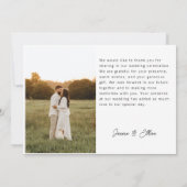 Moderne minimalistische 2 foto's Dank u Bedankkaart (Achterkant)