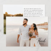 Moderne minimalistische 2 foto's Dank u Bedankkaart (Voorkant / Achterkant)