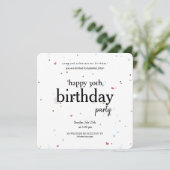 Moderne Minimalistische 30e Verjaardagsfeest, 30e  Kaart (Staand voorkant)