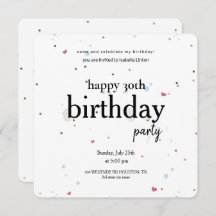 Moderne minimalistische 30e verjaardagsfeestje, 30