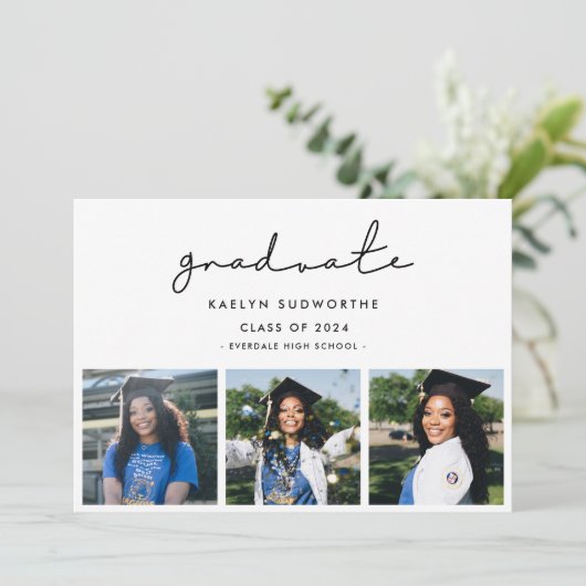 Moderne minimalistische 3 afbeeldingen collage Afs Aankondiging (Staand voorkant)