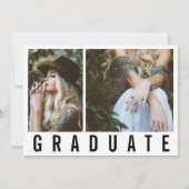 Moderne minimalistische 3 foto afstudeer eenvoudig aankondiging (Voorkant)
