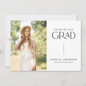 Moderne minimalistische 3 foto afstudeerfeest kaart (Voorkant)