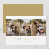 Moderne Minimalistische 3 Foto Kaart (Voorkant / Achterkant)