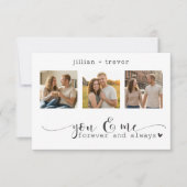 Moderne Minimalistische 3 Foto Script Collage Brui Save The Date (Voorkant)