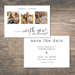 Moderne Minimalistische 3 Foto Script Collage Brui Save The Date