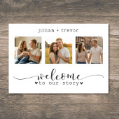 Moderne Minimalistische 3-Foto Script Collage Brui Save The Date