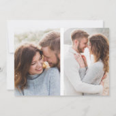 Moderne minimalistische 3 foto zwart-wit Verloving Kaart (Achterkant)