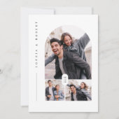 Moderne minimalistische 3 fotocollage bruiloft kaart (Voorkant)