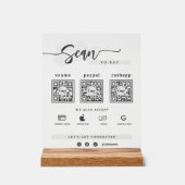 Moderne Minimalistische 3 Qr Code Scan Om Bevroren Acryl Bord (Voorkant)