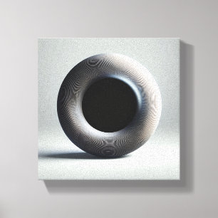 Moderne Minimalistische 3D-Gegorde Torus Kunst - A Canvas Afdruk