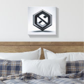 Moderne Minimalistische 3D Hexagonaal Kunst - Abst Canvas Afdruk (Insitu (Slaapkamer))