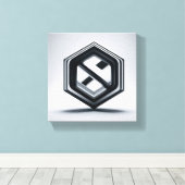 Moderne Minimalistische 3D Hexagonaal Kunst - Abst Canvas Afdruk (Insitu (Houten vloer))