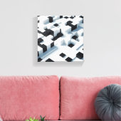 Moderne Minimalistische 3D Isometrische Kubussen - Canvas Afdruk (Insitu (Woonkamer))