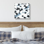 Moderne Minimalistische 3D Isometrische Kubussen - Canvas Afdruk (Insitu (Slaapkamer))