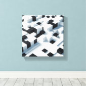 Moderne Minimalistische 3D Isometrische Kubussen - Canvas Afdruk (Insitu (Houten vloer))