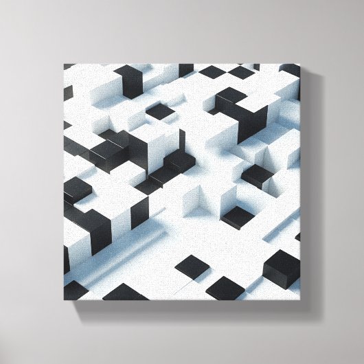 Moderne Minimalistische 3D Isometrische Kubussen - Canvas Afdruk (Voorkant)
