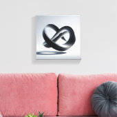 Moderne Minimalistische 3D Oneindige Knoop - Abstr Canvas Afdruk (Insitu (Woonkamer))