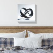 Moderne Minimalistische 3D Oneindige Knoop - Abstr Canvas Afdruk (Insitu (Slaapkamer))