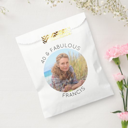 Moderne minimalistische 40 & fantastische cirkelfo bedankzakje (Gezegeld)