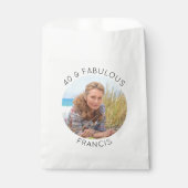 Moderne minimalistische 40 & fantastische cirkelfo bedankzakje (Voorkant)