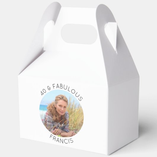 Moderne minimalistische 40 & fantastische foto bedankdoosjes (Voorkant)