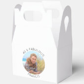 Moderne minimalistische 40 & fantastische foto bedankdoosjes (Open)