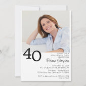 Moderne minimalistische 40e verjaardag kaart (Voorkant)