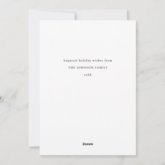 Moderne minimalistische 4 foto collage kerst feestdagenkaart (Achterkant)