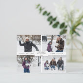Moderne minimalistische 4-foto met tekst briefkaart (Staand voorkant)