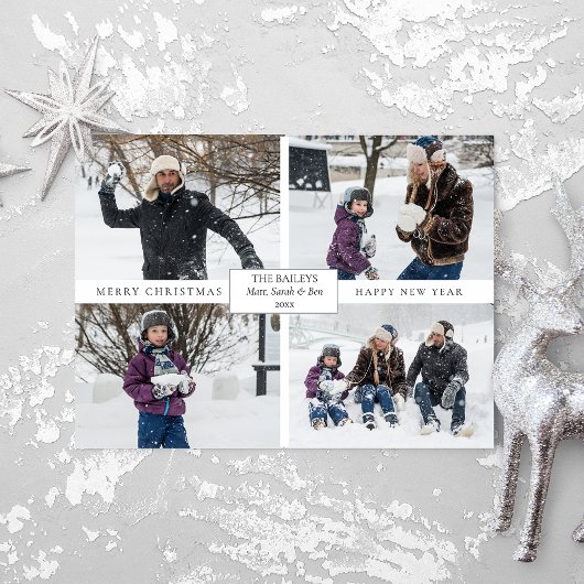 Moderne minimalistische 4-foto met tekst briefkaart