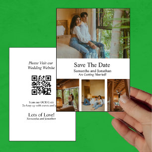 Moderne minimalistische 4 foto Opslaan van datumka Kaart