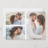 Moderne minimalistische 4 foto zwart-wit Verloving Kaart (Achterkant)