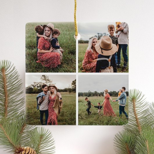 Moderne minimalistische 4 fotocollage keramisch ornament