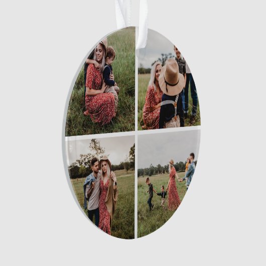 Moderne minimalistische 4 fotocollage ornament (voorkant)