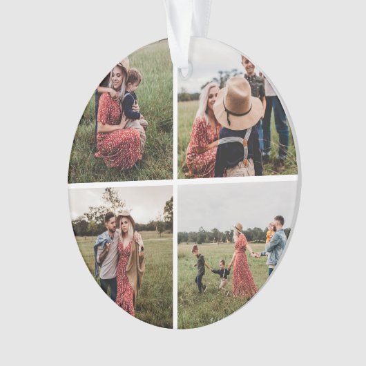 Moderne minimalistische 4 fotocollage ornament (voorkant)