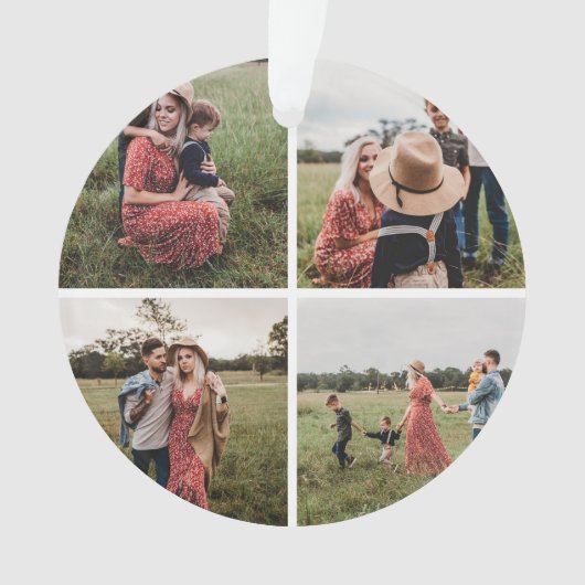 Moderne minimalistische 4 fotocollage ornament (voorkant)