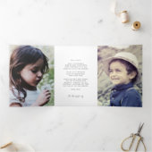 Moderne minimalistische 4-fotofamilie gepersonalis drieluik kaart (Binnen)