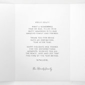 Moderne minimalistische 4-fotofamilie gepersonalis drieluik kaart (Binnenkant midden)