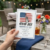 Moderne Minimalistische 4 juli Patriottisch BBQ-fe Kaart