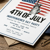 Moderne Minimalistische 4 juli Patriottisch BBQ-fe Kaart