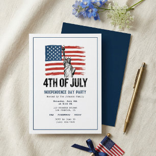 Moderne Minimalistische 4 juli Patriottisch BBQ-fe Kaart