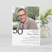 Moderne minimalistische 50e verjaardag kaart (Staand voorkant)