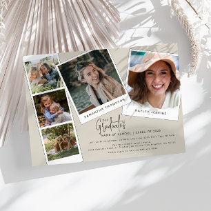 Moderne Minimalistische 5 Foto Gezamenlijke Afstud Kaart