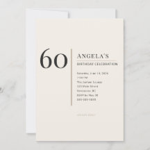 Moderne Minimalistische 60e Verjaardagsviering voo
