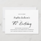 Moderne minimalistische 70e verjaardag kaart (Voorkant)