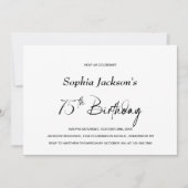 Moderne minimalistische 75e verjaardagsfeest kaart (Voorkant)