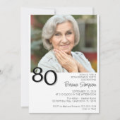 Moderne minimalistische 80e verjaardag kaart (Voorkant)